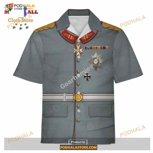 Gearhomies Unisex Funny Hawaiian Shirt Wilhelm II Former German Emperor Historical 3D Apparel