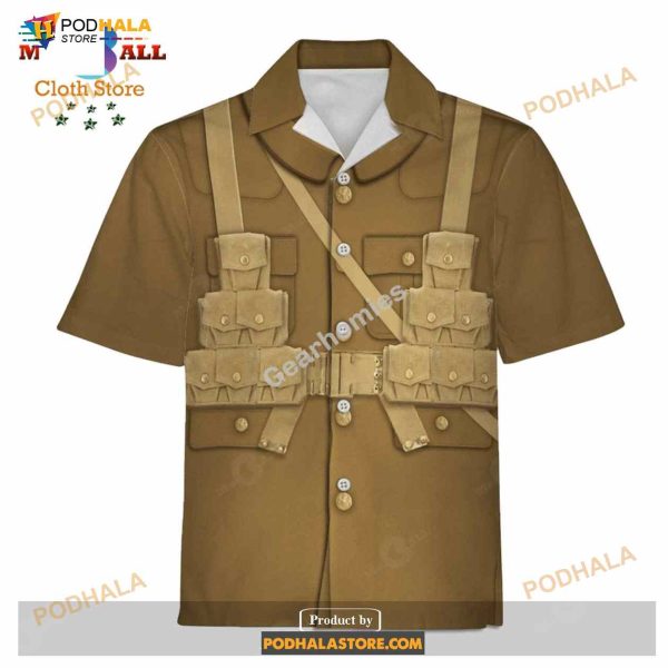 Gearhomies Unisex Funny Hawaiian Shirt World War 1 British Soldiers Historical 3D Apparel