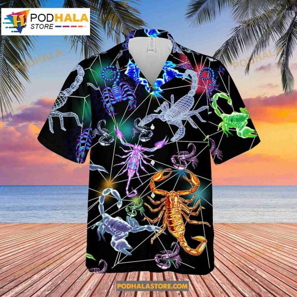 Glowing Scorpion Summber Hot Movie Unisex Hawaiian Shirt