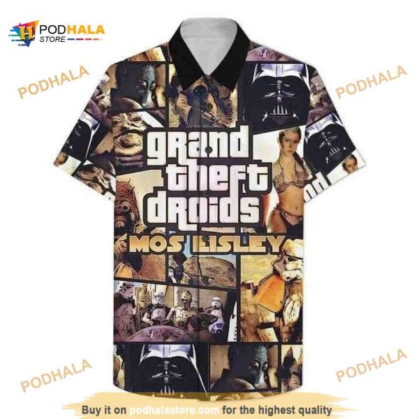 Grand Theft Droids Mos Eisley Star Wars Funny Hawaiian Shirts All Over Print