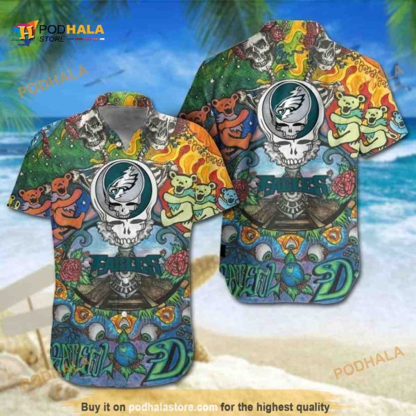 Grateful Dead NFL Philadelphia Eagles Funny Hawaiian Shirt For Football Fans