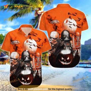 Halloween Aloha Stormtrooper Darth Vader Funny Hawaiian Shirt