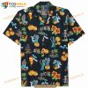 Halloween With Pumpkin Skeleton Skull Spooky Fun Party Aloha Quirky Funky Hawaiian Shirt