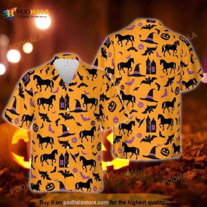 Happy Halloween Horse Pattern Hawaiian Shirt