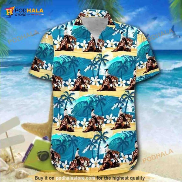 Hawaiian Aloha Shirts Reining Horse Yellow Sand Hawaiian Shirt