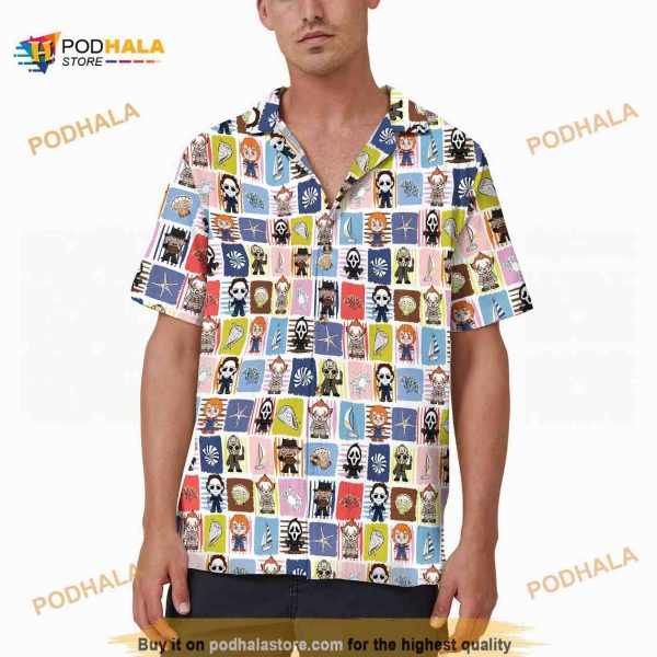 Horror Characters Chibi Trendy Halloween Horror Movie Halloween Hawaiian Shirt