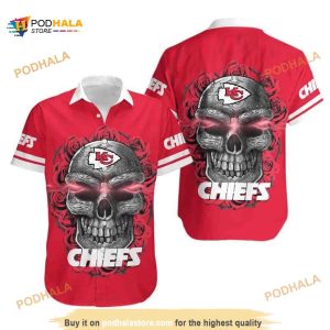 Horror Skull Rose NFL Kansas City Chiefs Funny Hawaiian Shirt