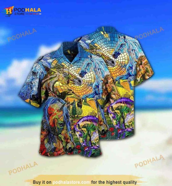 Horse Abstract Style Hawaiian Shirt