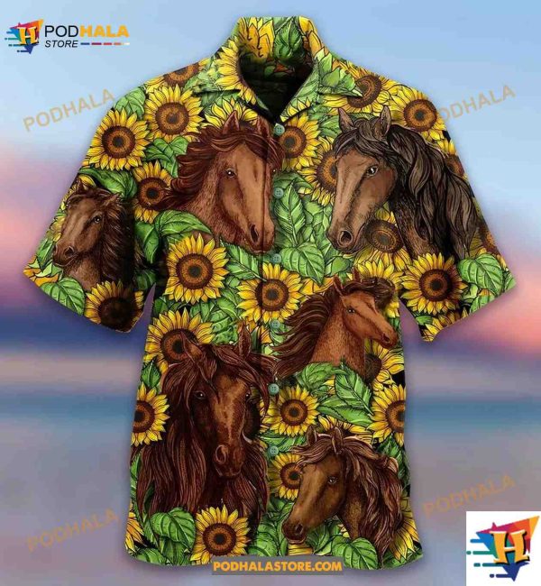 Horse And Sunflowers Amazing Hawaiian Shirt