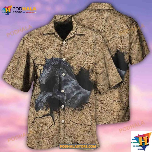 Horse Black Darkness Hawaiian Shirt