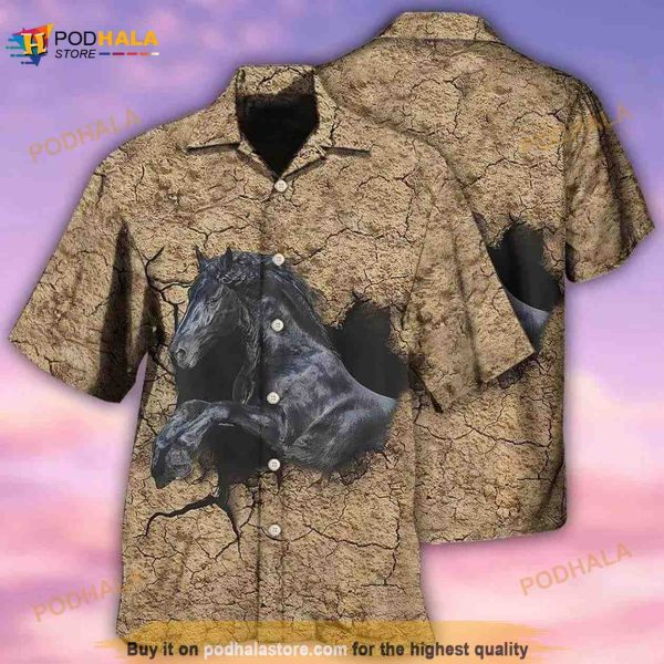 Horse Black Darkness Hawaiian Shirt