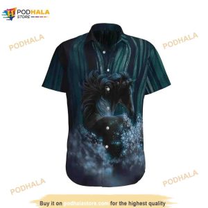 Horse Blue High Quality Unisex Hawaiian Shirt