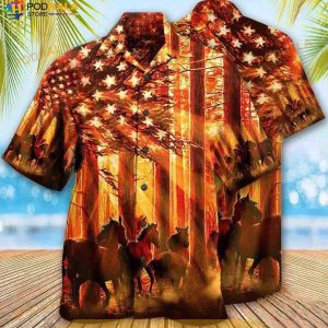 Horse Born To Rides Hawaiian Shirt