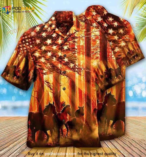 Horse Born To Rides Hawaiian Shirt