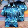 Horse Burning Blue Hawaiian Shirt