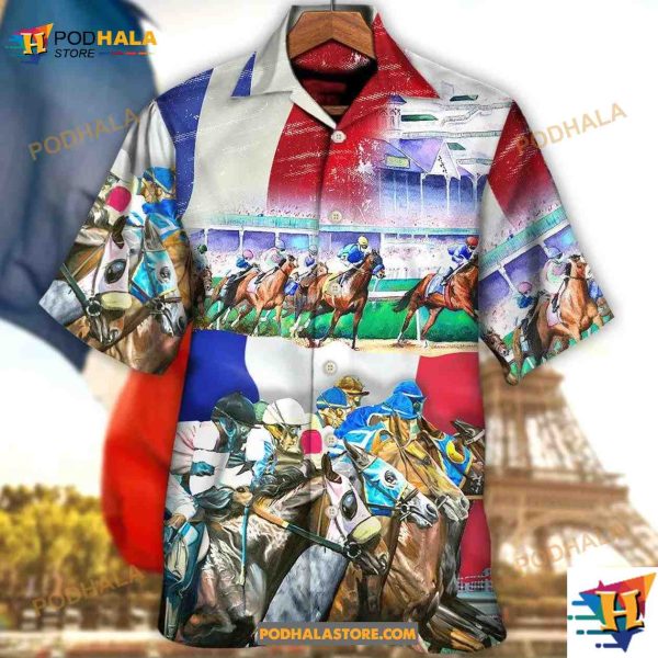 Horse France Horse Racing Amazing Seat Lover Hawaiian Shirt