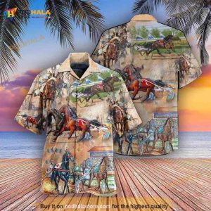 Horse Harness Racing On With Passion Hawaiian Shirt