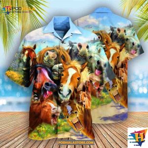 Horse Laughing Beautiful Hawaiian Shirt