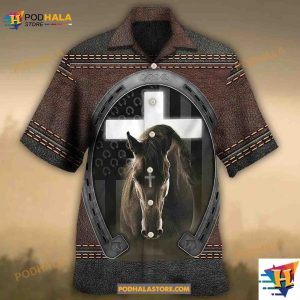 Horse Life Faith Leather Style Hawaiian Shirt