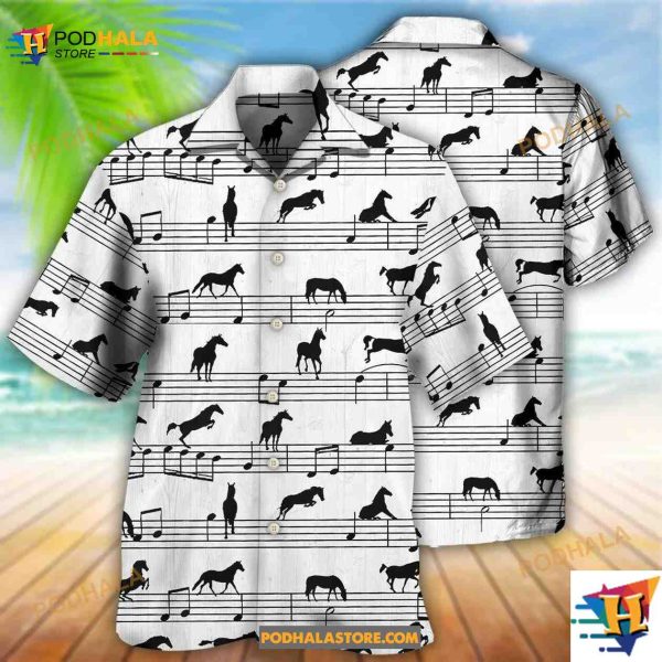 Horse Music Notes Hawaiian Shirt