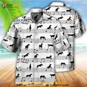 Horse Music Notes Hawaiian Shirt