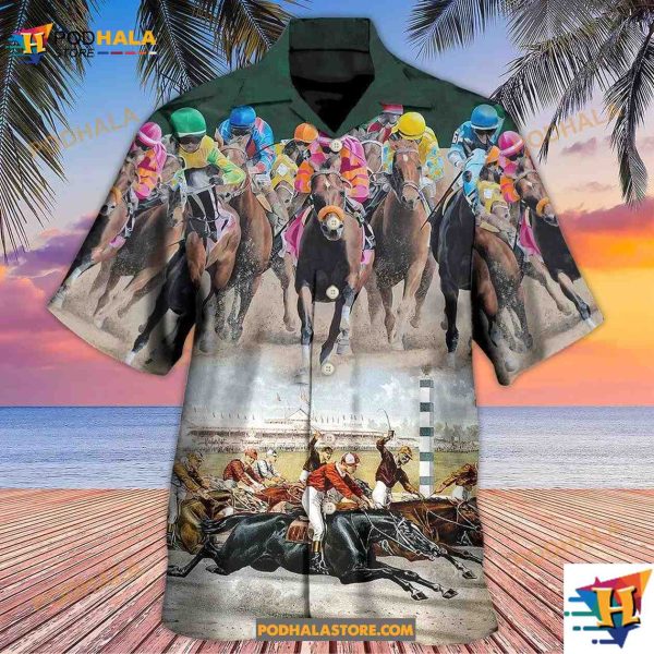 Horse Racing Great Horse Best Seat Hawaiian Shirt