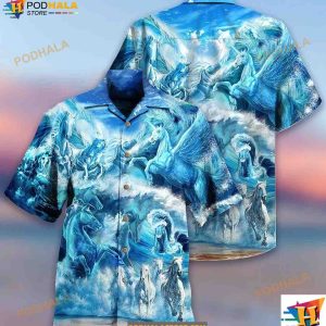 Horse Run To The Sea And Free The Souls Hawaiian Shirt