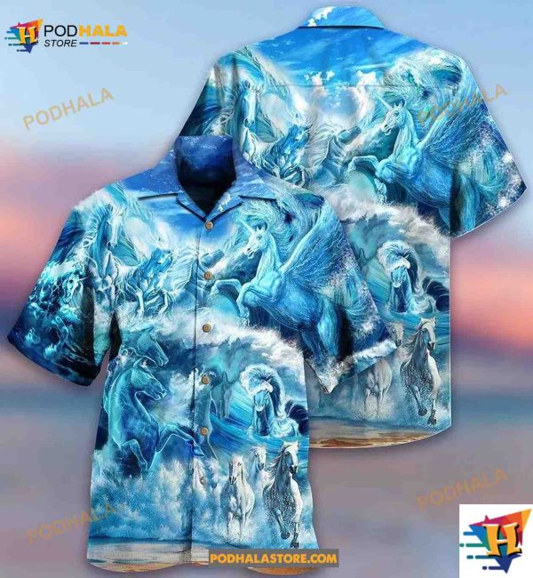 Horse Run To The Sea And Free The Souls Hawaiian Shirt