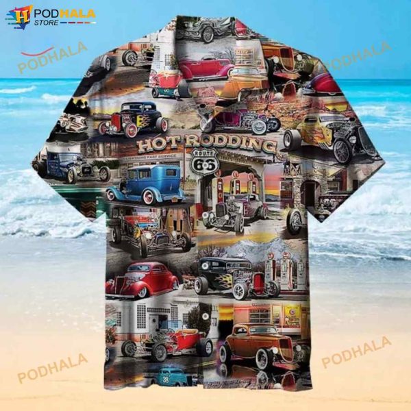 Hot Rodding Pattern 3D Funny Hawaiian Shirt