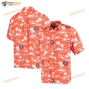 Houston Astros Orange Navy Vintage 3D Funny Hawaiian Shirt