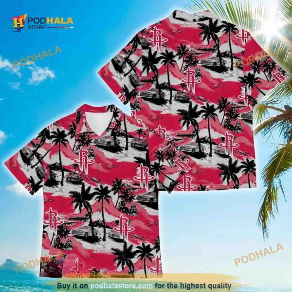 Houston Rockets Funny Hawaiian Shirt Vintage Tropical Coconut