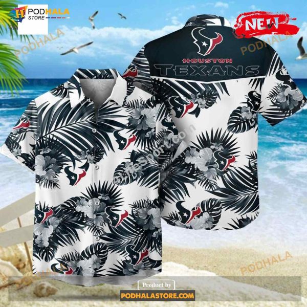 Houston Texans NFL Palm Leaves Hot Summer Collection Funny 3D NFL Hawaiian Shirt