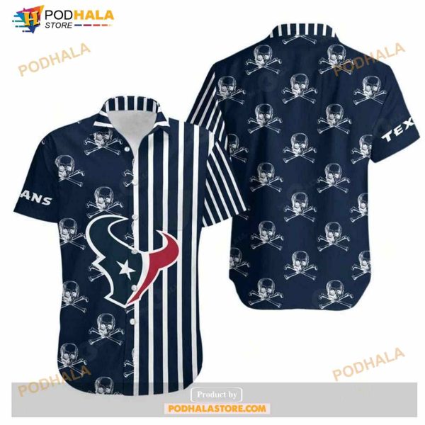 Houston Texans Stripes And Skull Hawaiian Shirt Summer