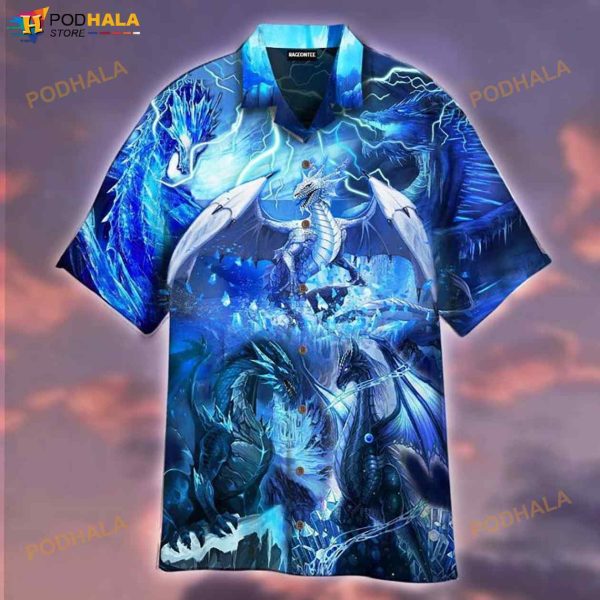 Ice Dragons 3D Funny Hawaiian Shirt