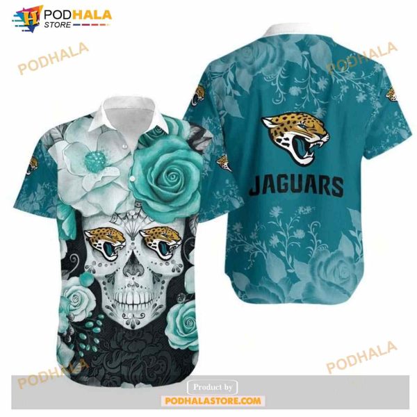 Jacksonville Jaguars Skull NFL Gift For Fan Hawaiian Graphic Print Short And Shirt