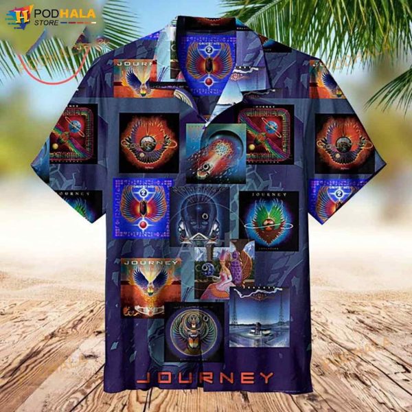 Journey Album Collage 3D Funny Hawaiian Shirt