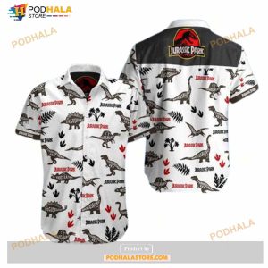 Jurassic Park Funny Hawaiian Shirt Types Of Dinosaur Black White Hawaii Shirt