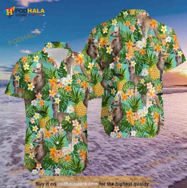 Kangaroo Funny Hawaiian Shirt Kangaroo Beach Shirt