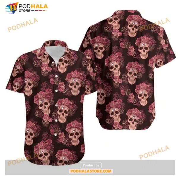 Kansas City Chiefs Mystery Skull And Flower Hawaii Shirt Summer Collections