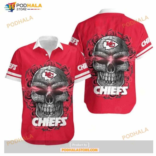 Kansas City Chiefs Sugar Skull NFL Gift For Fan Hawaiian Graphic Print Shirt