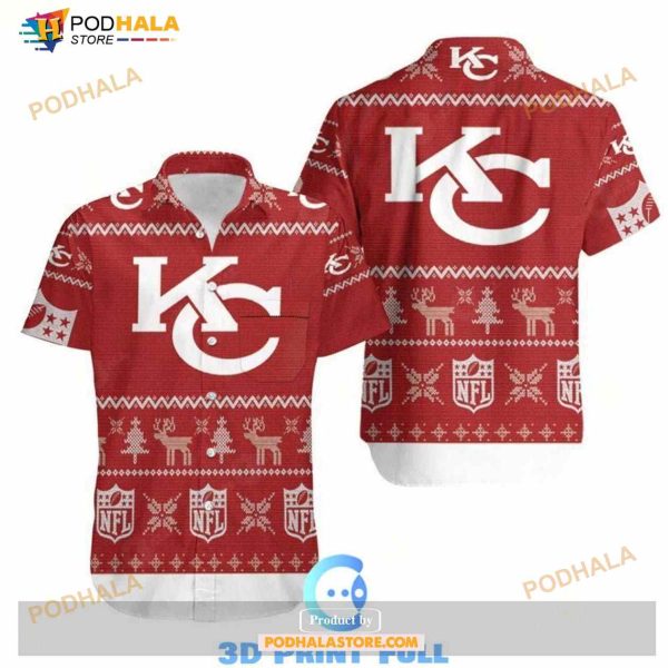 Kansas City Chiefs Ugly Sweatshirt Christmas All Over Print Hawaiian Shirt