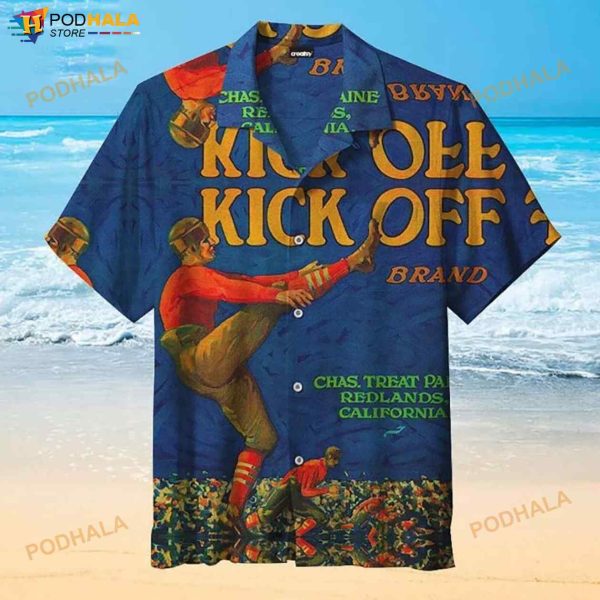 Kick Off Football Retro 3D Funny Hawaiian Shirt