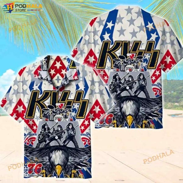 Kiss Eagle 3D Funny Hawaiian Shirt