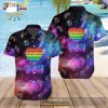 LGBT Neon Lights Love Is Love Space Galaxy Aloha Funny Hawaiian Shirt