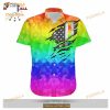 LGBT Pride Rainbow Polygonal American Flag Inside Funny Hawaiian Shirt