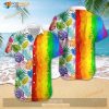 LGBT Rainbow Polygonal Tropical Leaves Aloha Funny Hawaiian Shirt