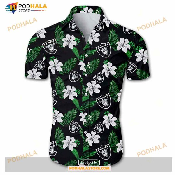 Las Vegas Raiders Hawaiian Shirt Tropical Flower Summer