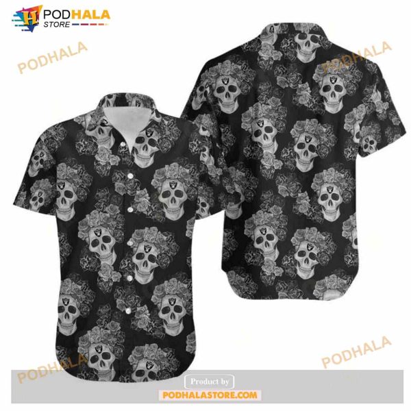 Las Vegas Raiders Mystery Skull And Flower Hawaii Shirt Summers