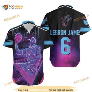 Lebron James 6 Miami Heat Hawaiian Shirt Gift For Basketball Fans