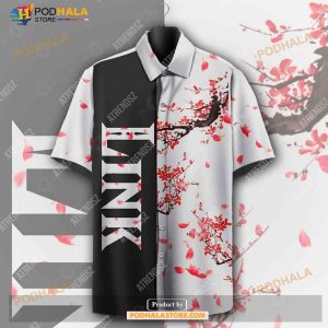 Legend Of Zelda Aloha Shirt Link Cherry Blossom Black White Funny Hawaiian Shirt